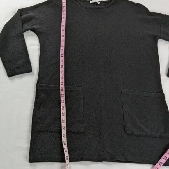 Zara Black Soft Knit Lagenlook Double Front Pocket Tunic Top Mini Dress - Picture 6 of 9